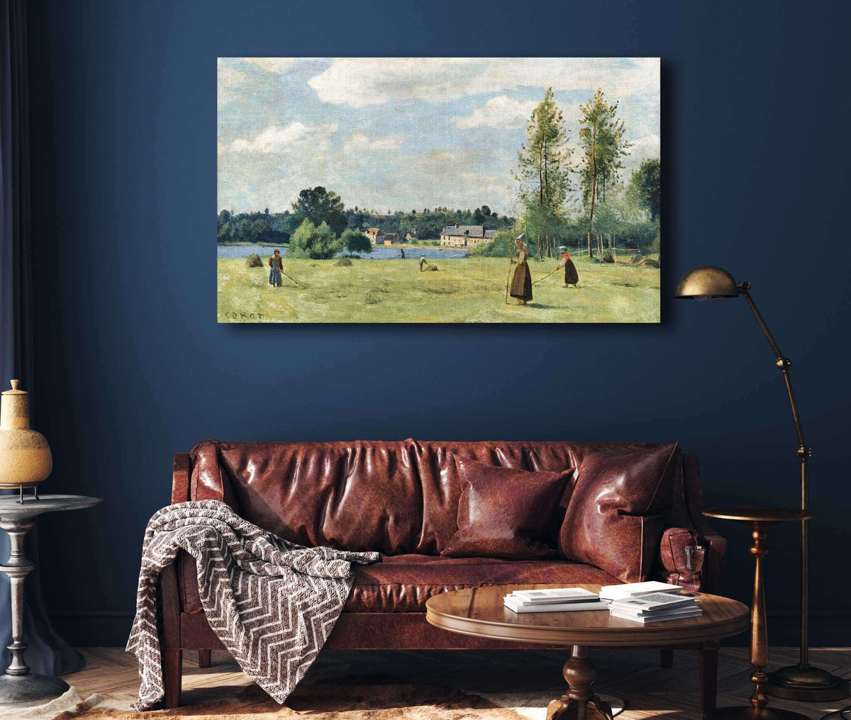 Faneuses A Ville Davray by Jean Baptiste Camille Corot