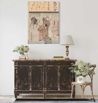 Farewell Woman At Gate Man Riding Off by Ando Hiroshige