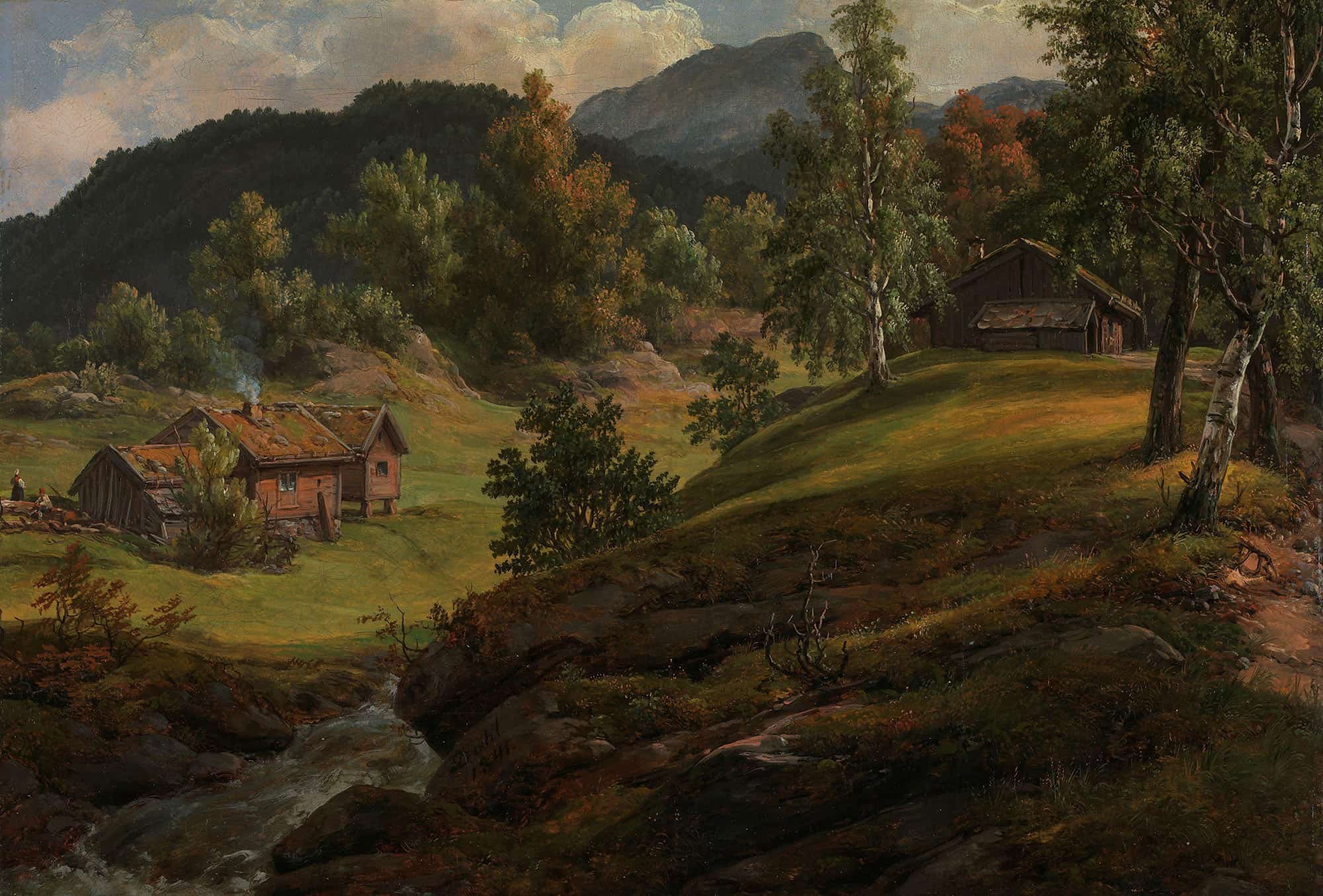 Farm At Lysekloster by Johan Christian Dahl