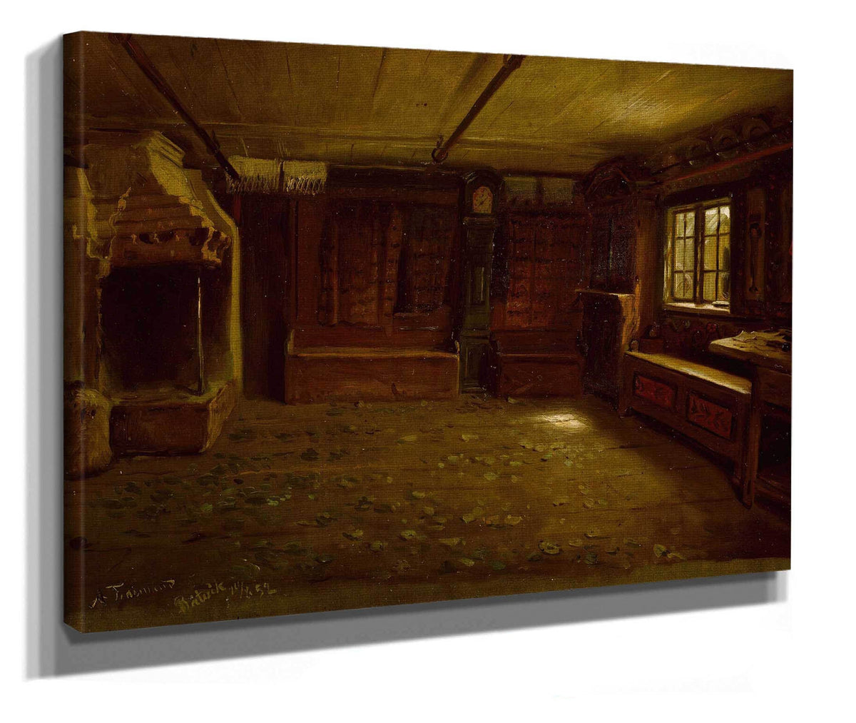 Farm Interior by Adolph Tidemand