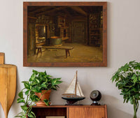 Farm Interior From Gulsvik In Hallingdal by Adolph Tidemand