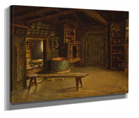 Farm Interior From Gulsvik In Hallingdal by Adolph Tidemand