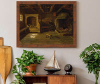 Farm Interior From Skjonne In Numedal by Adolph Tidemand