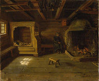Farm Interior From Skjonne In Numedal by Adolph Tidemand