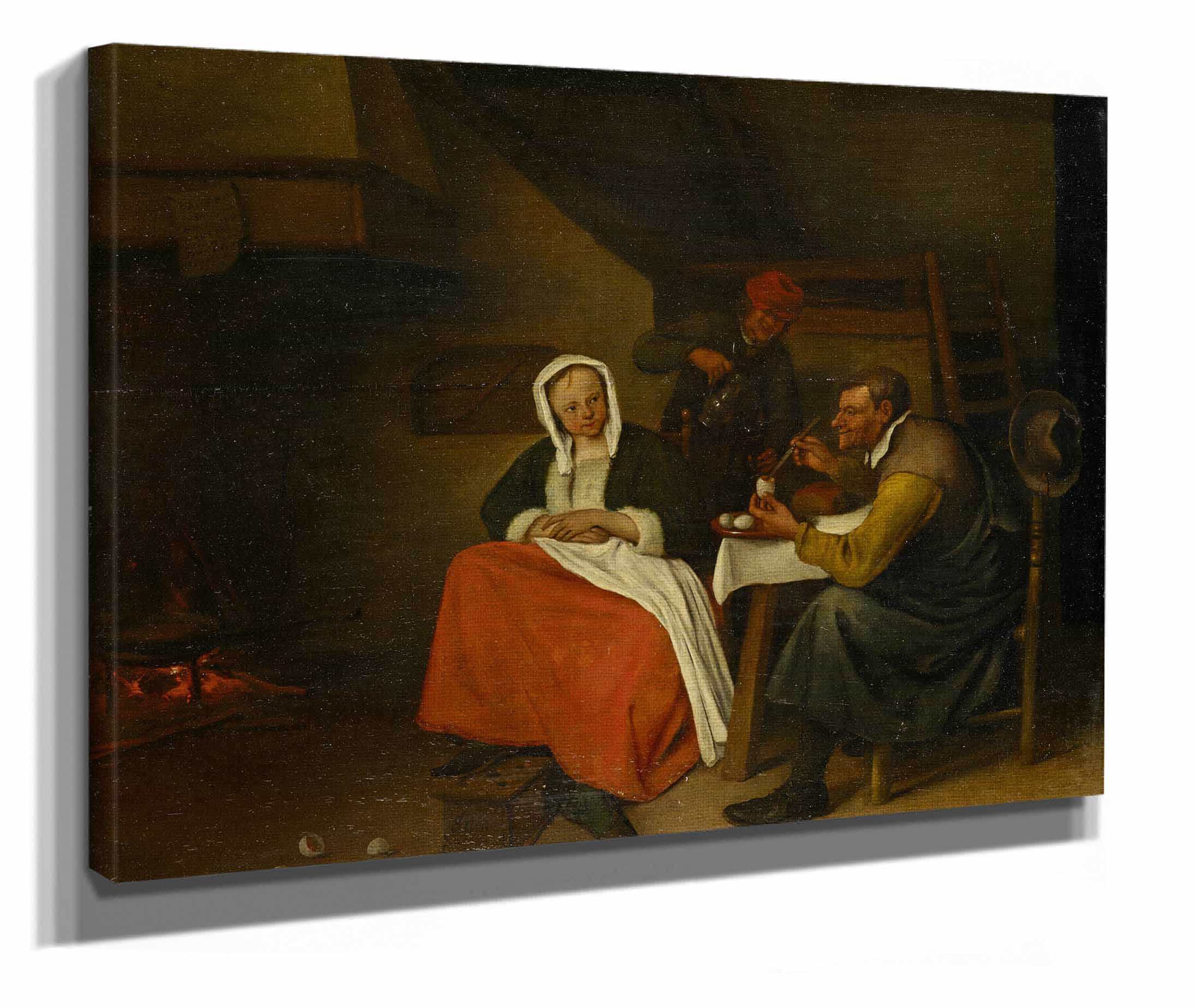 Farmer Eating Eggs by Jan Steen