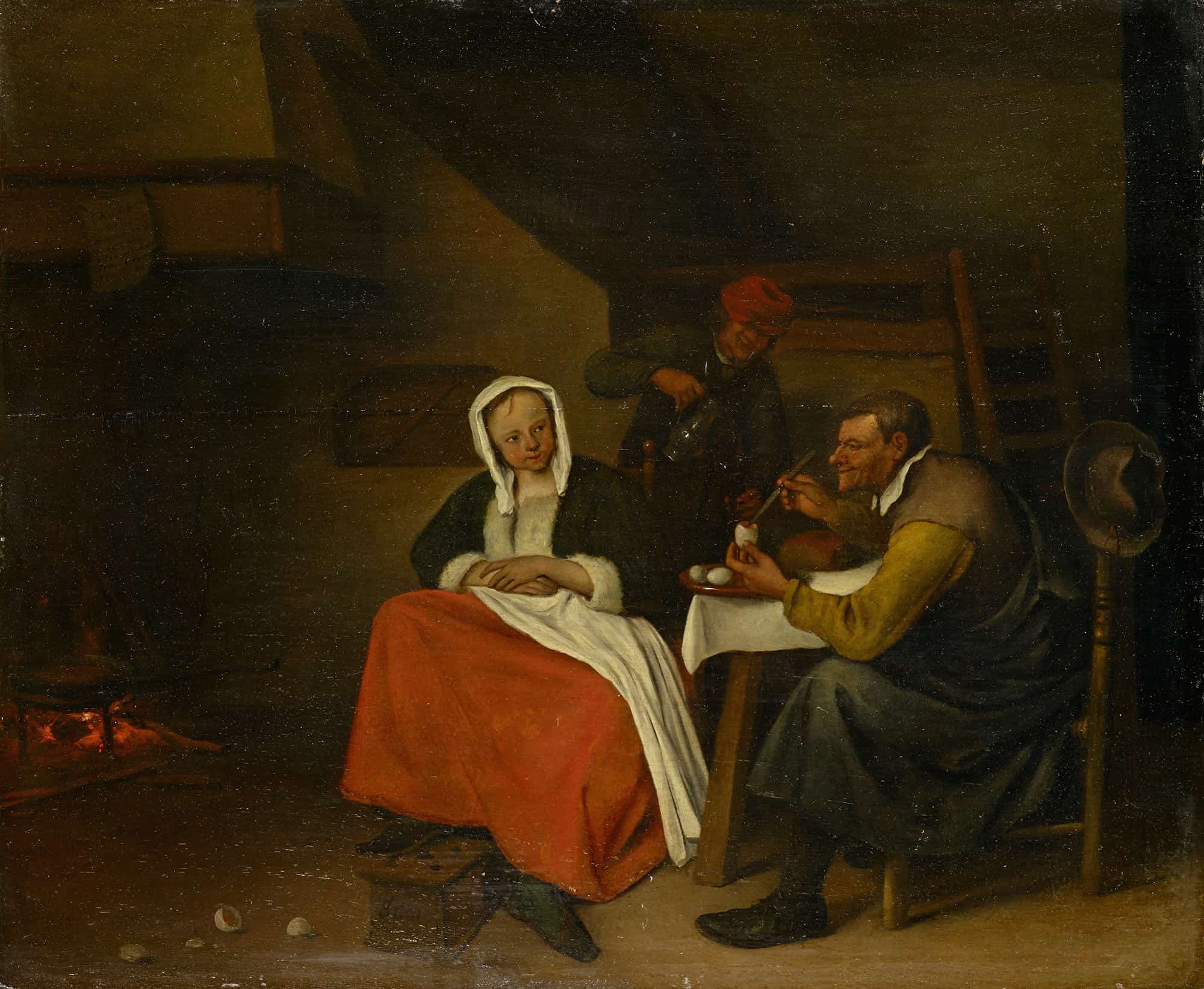 Farmer Eating Eggs by Jan Steen