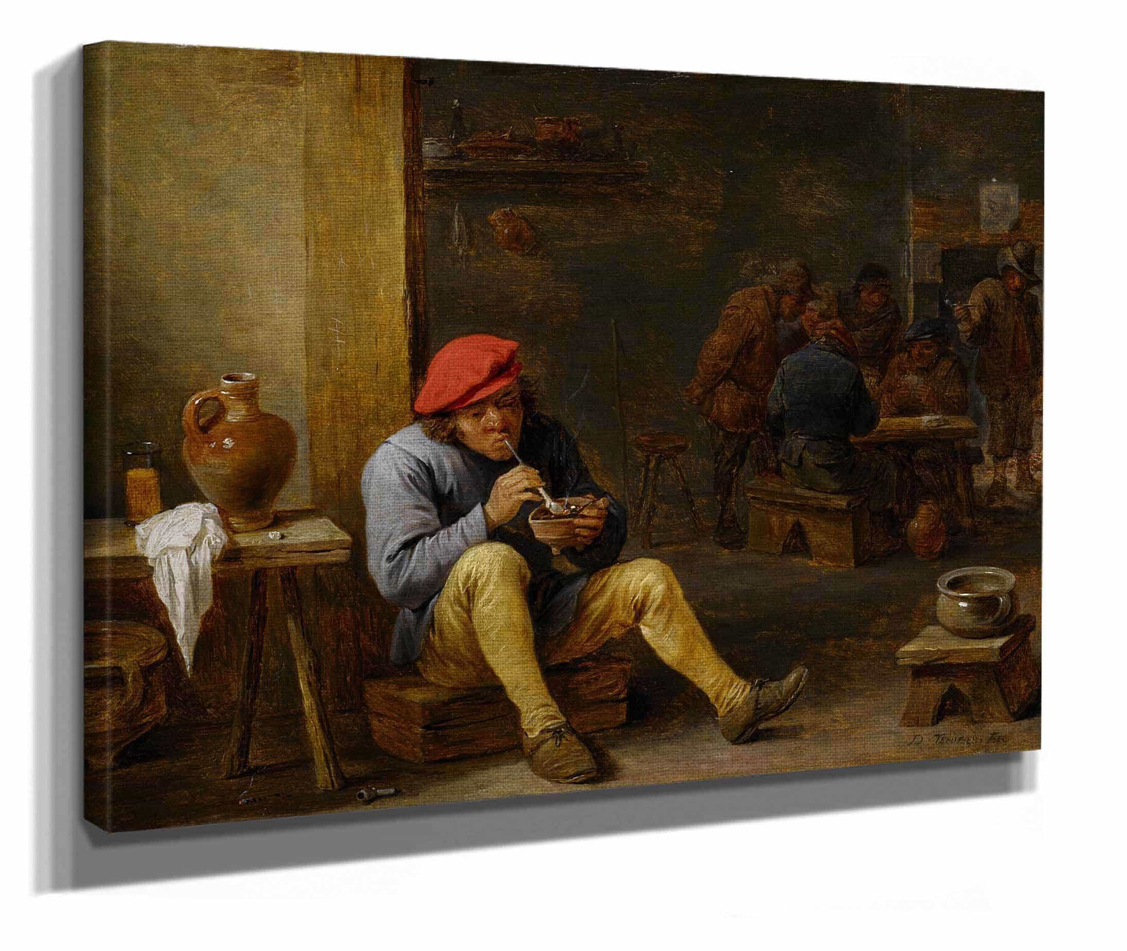 Farmer In A Tavern Lighting His Pipe by David Teniers The Younger