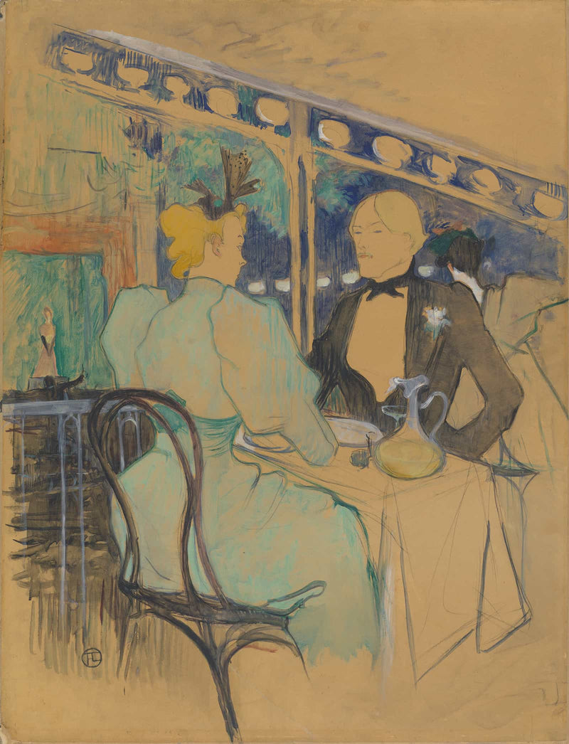 Fashionable People At Les Ambassadeurs Aux Ambassadeurs Gens Chic by Henri De Toulouse Lautrec