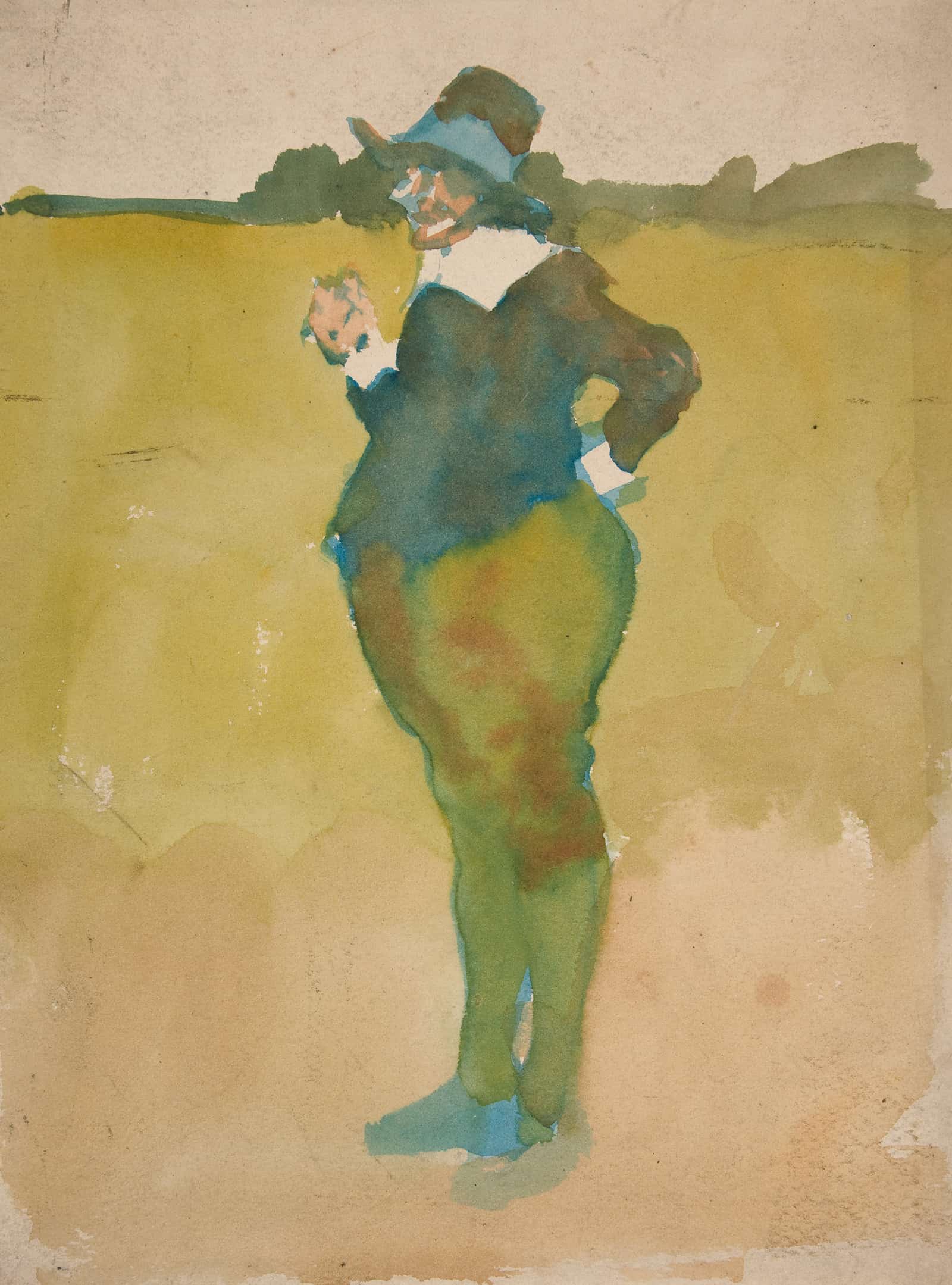 Fat Man In Landscape by Edwin Austin Abbey