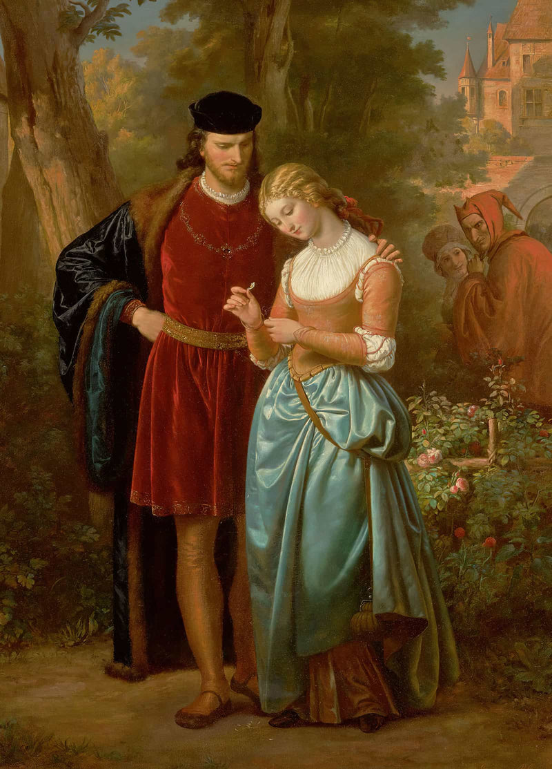 Faust And Marguerite In The Garden by Eugen Von Blaas