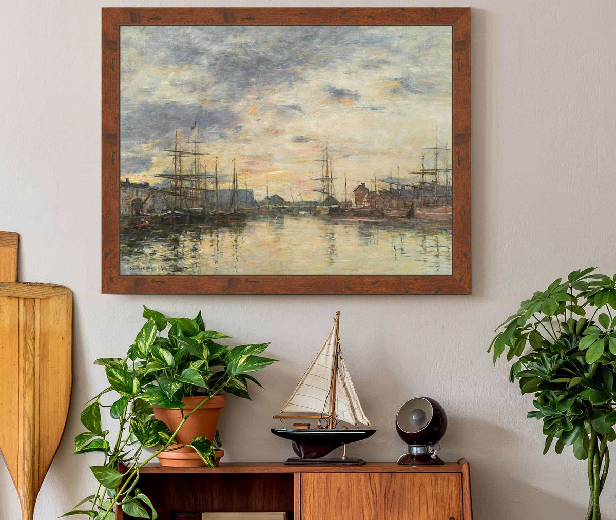 Fecamp Le Bassin Au Coucher Du Soleil by Eugene Boudin