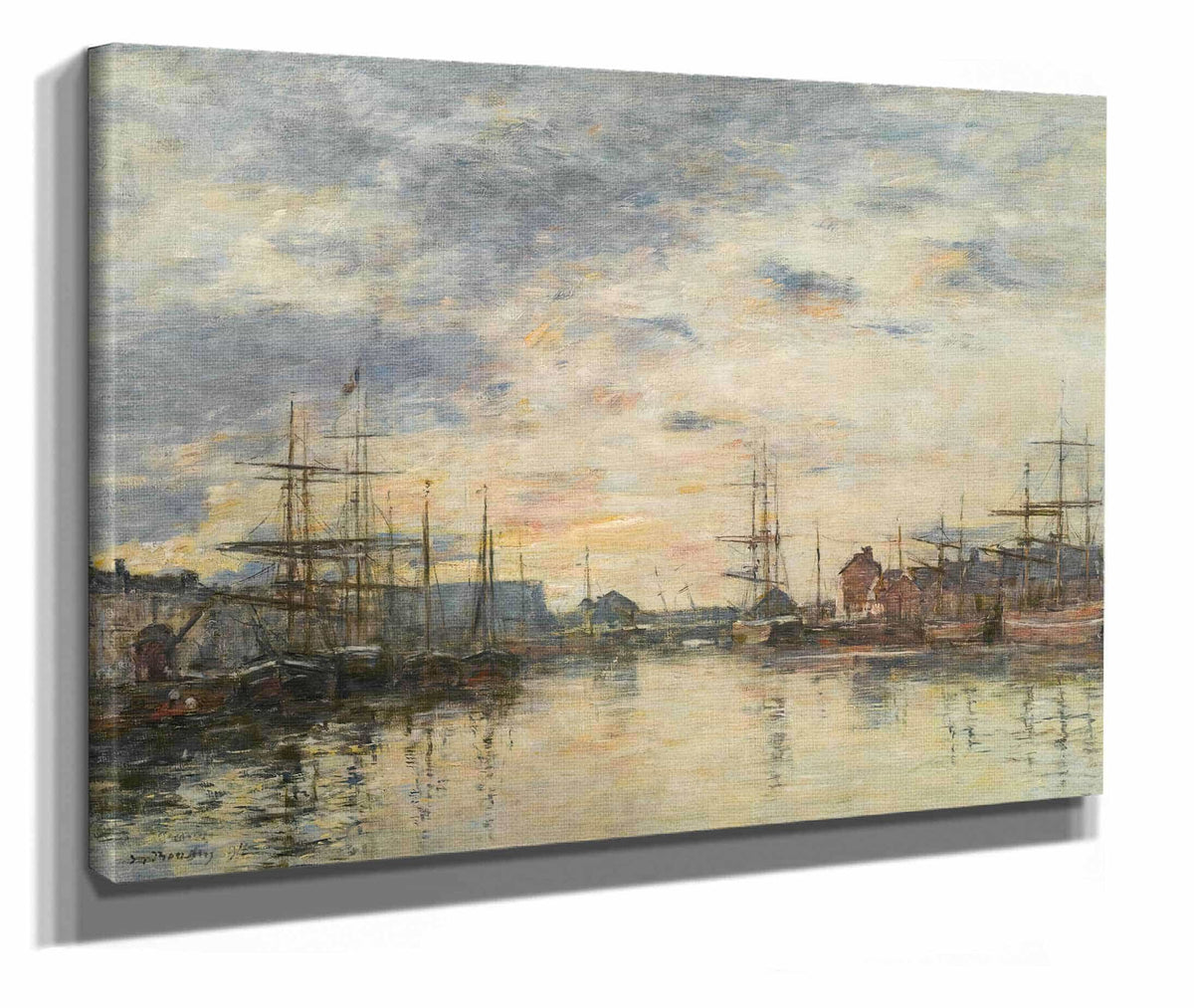 Fecamp Le Bassin Au Coucher Du Soleil by Eugene Boudin