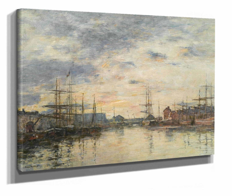 Fecamp Le Bassin Au Coucher Du Soleil by Eugene Boudin
