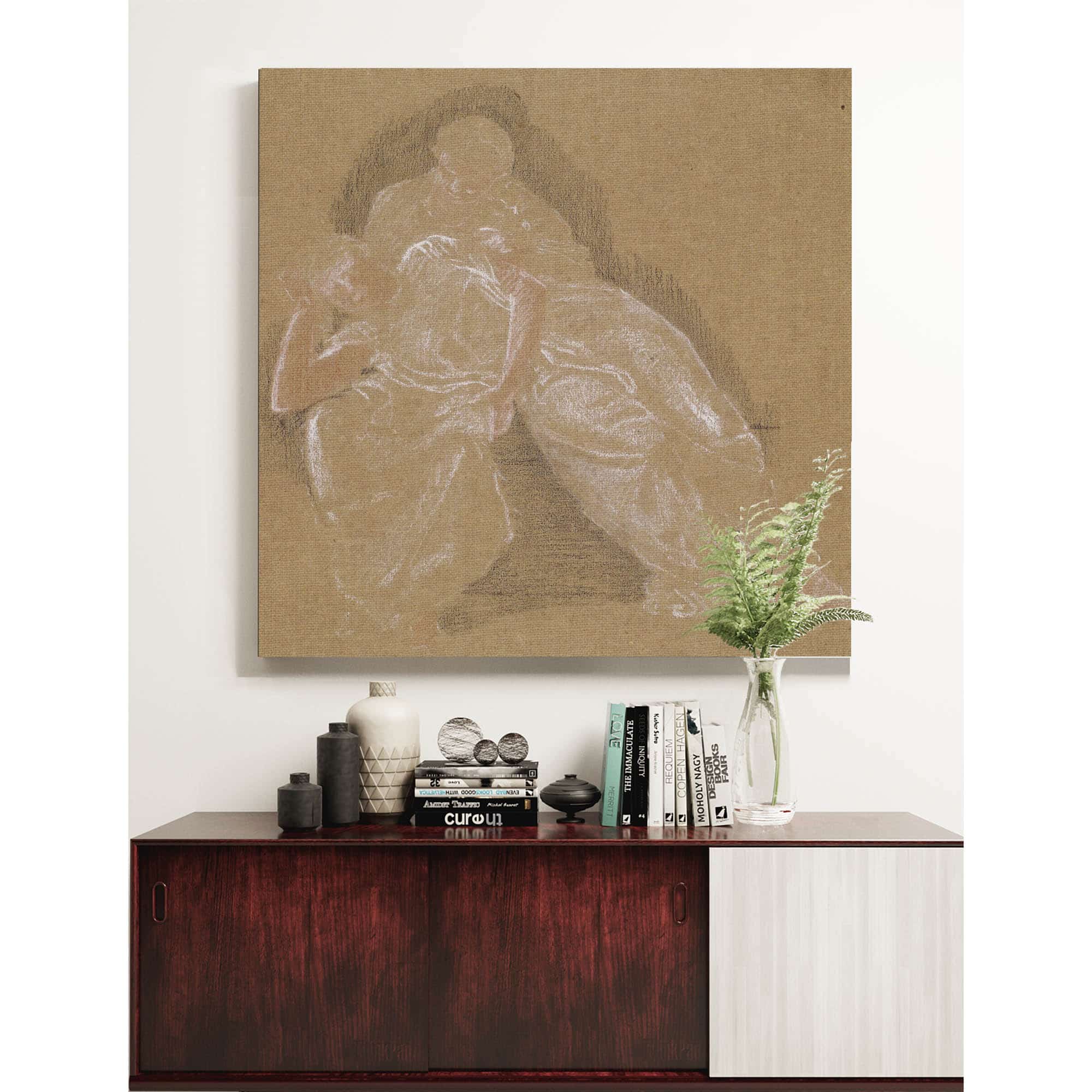 Female Drapery Study Of Two Seated Figures by Sir Edward Coley Burne Jones