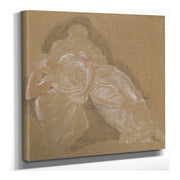 Female Drapery Study Of Two Seated Figures by Sir Edward Coley Burne Jones