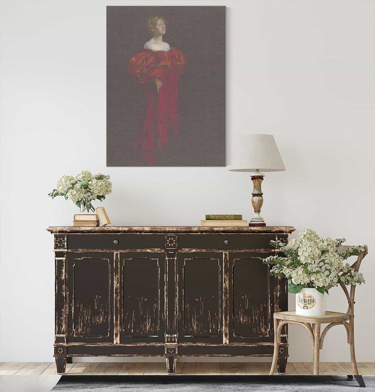 Female Figure In Blue And Pink by Edwin Austin Abbey