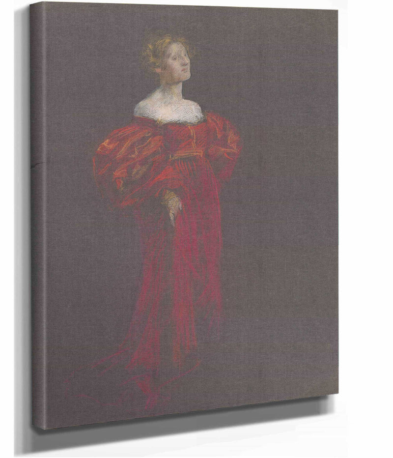 Female Figure In Blue And Pink by Edwin Austin Abbey