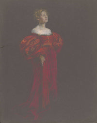 Female Figure In Blue And Pink by Edwin Austin Abbey