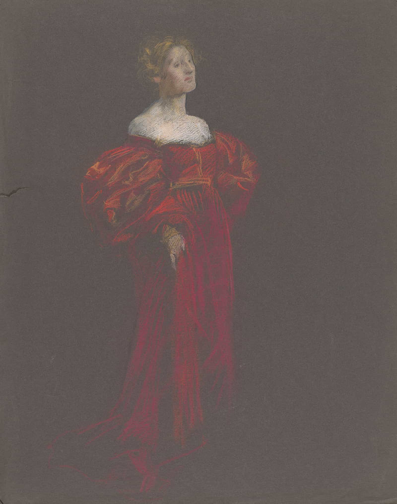 Female Figure In Blue And Pink by Edwin Austin Abbey