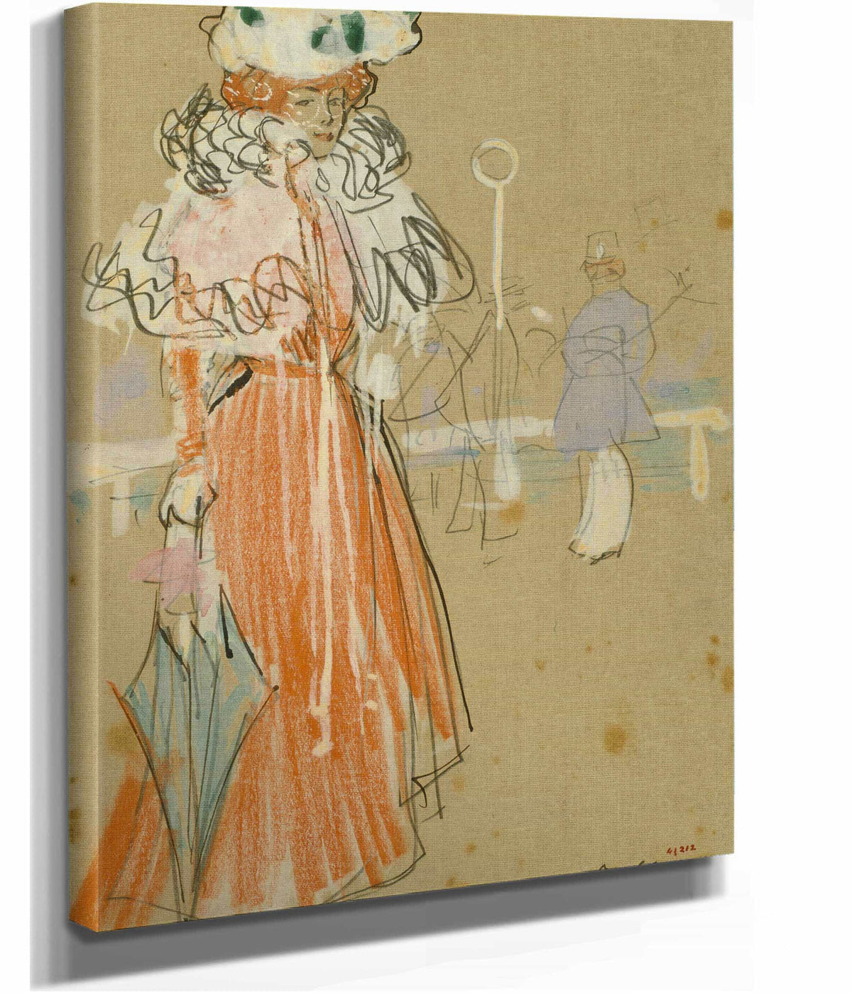 Female Figure In Red by Ramon Casas