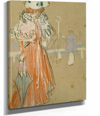 Female Figure In Red by Ramon Casas