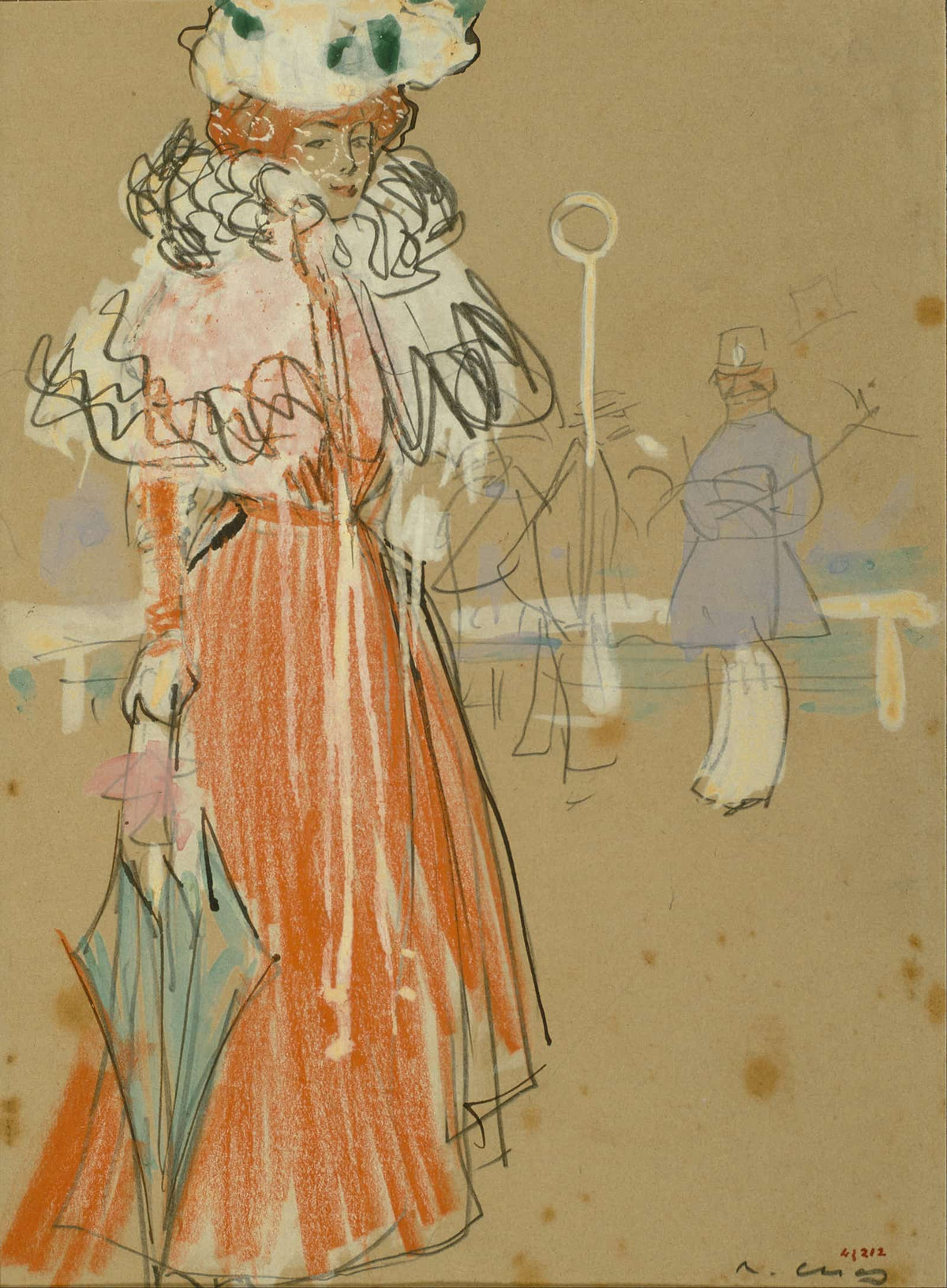 Female Figure In Red by Ramon Casas