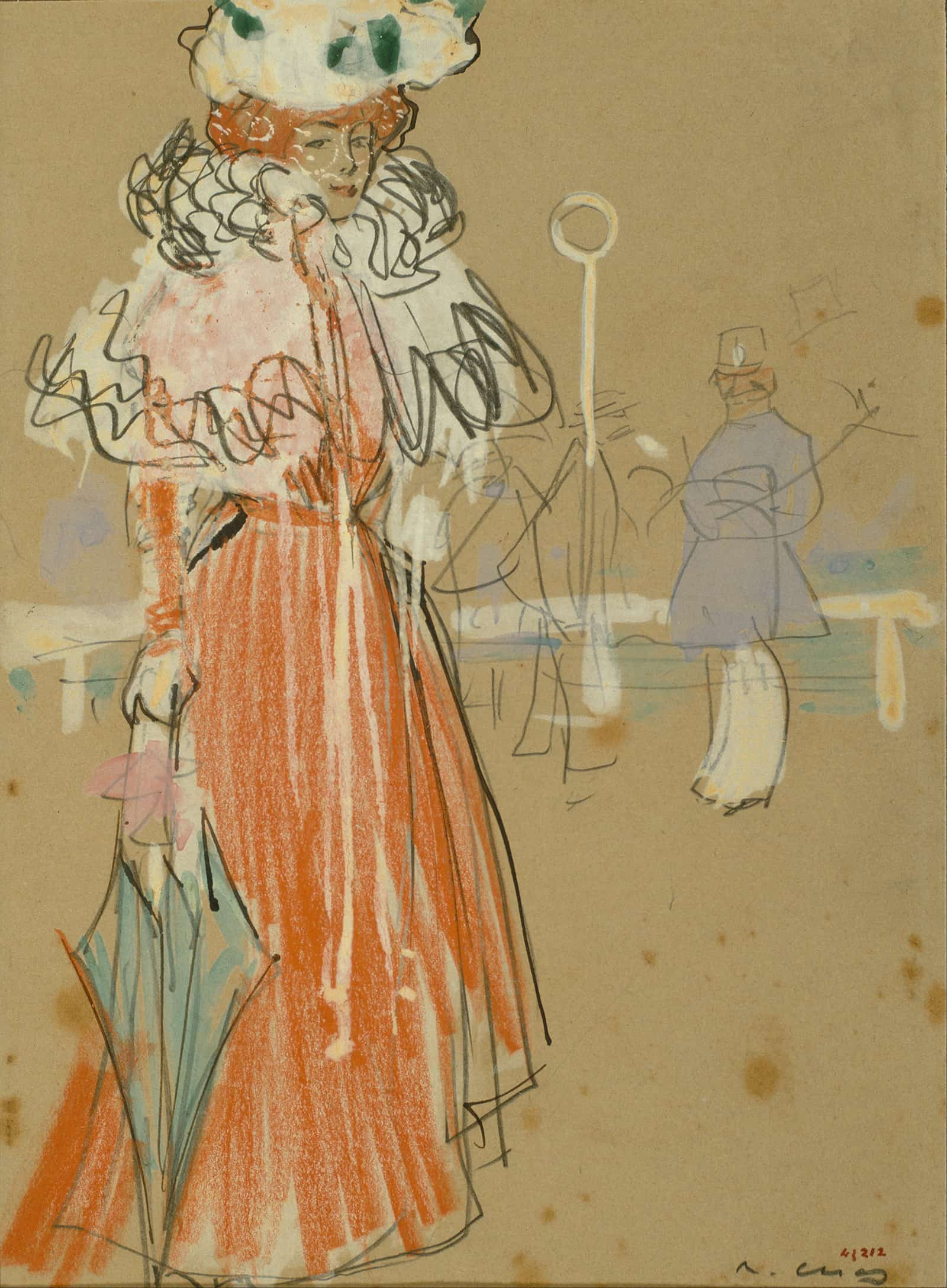 Female Figure In Red by Ramon Casas