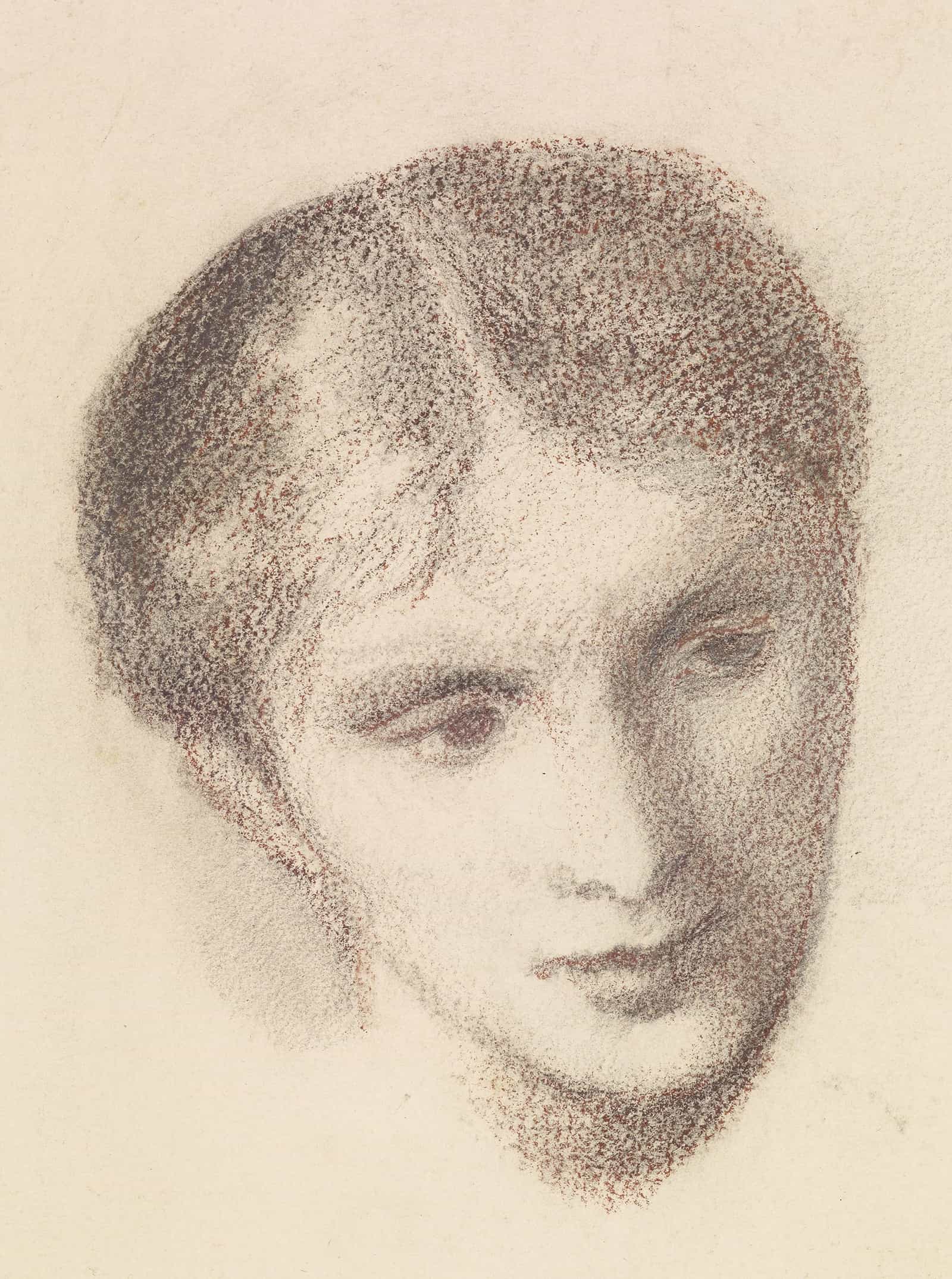 Female Head Study Of A Woman by Sir Edward Coley Burne Jones