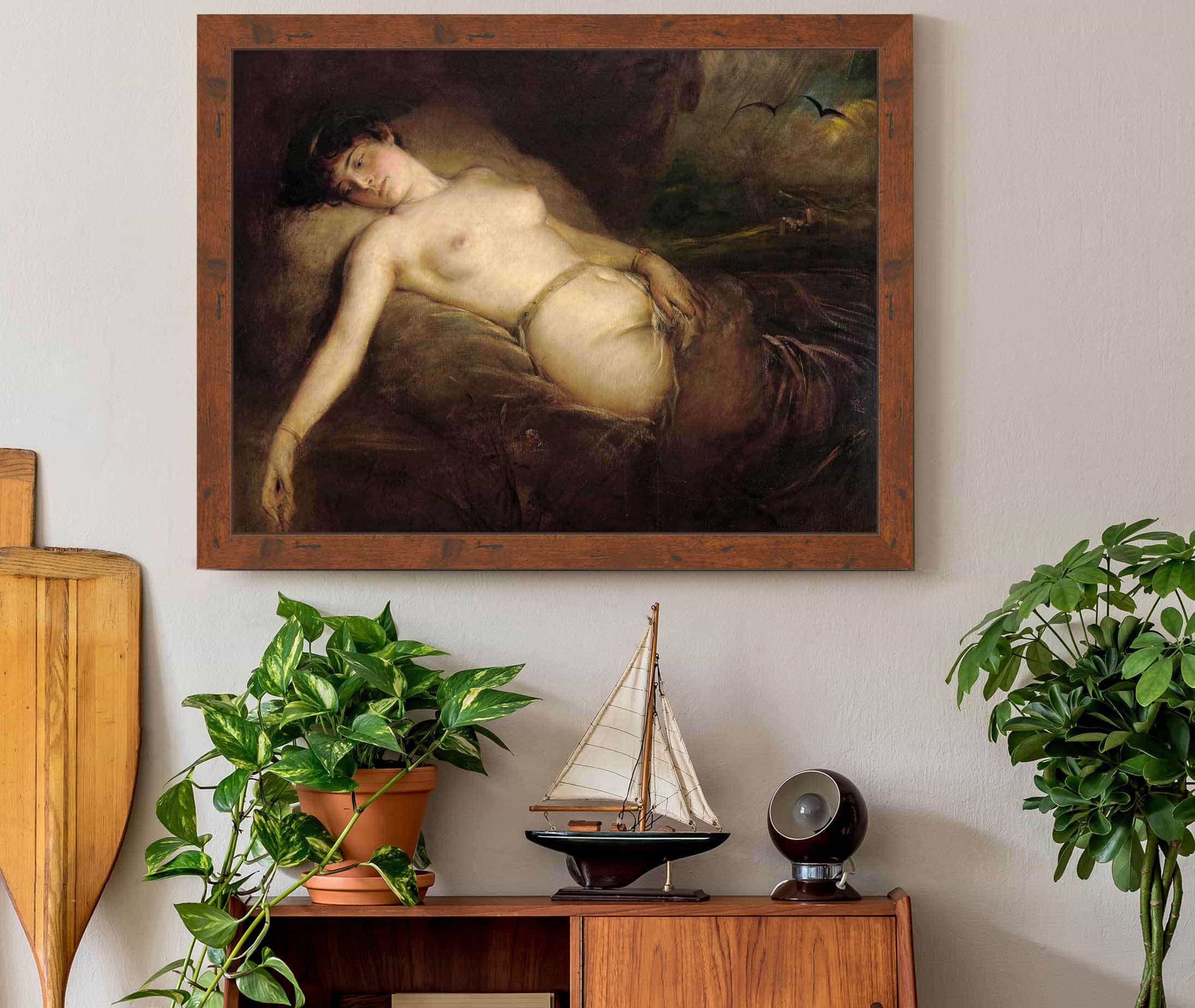 Female Nude by Franz Von Lenbach