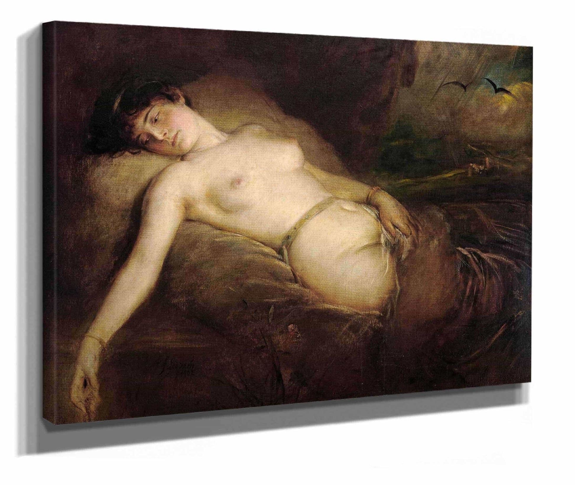 Female Nude by Franz Von Lenbach