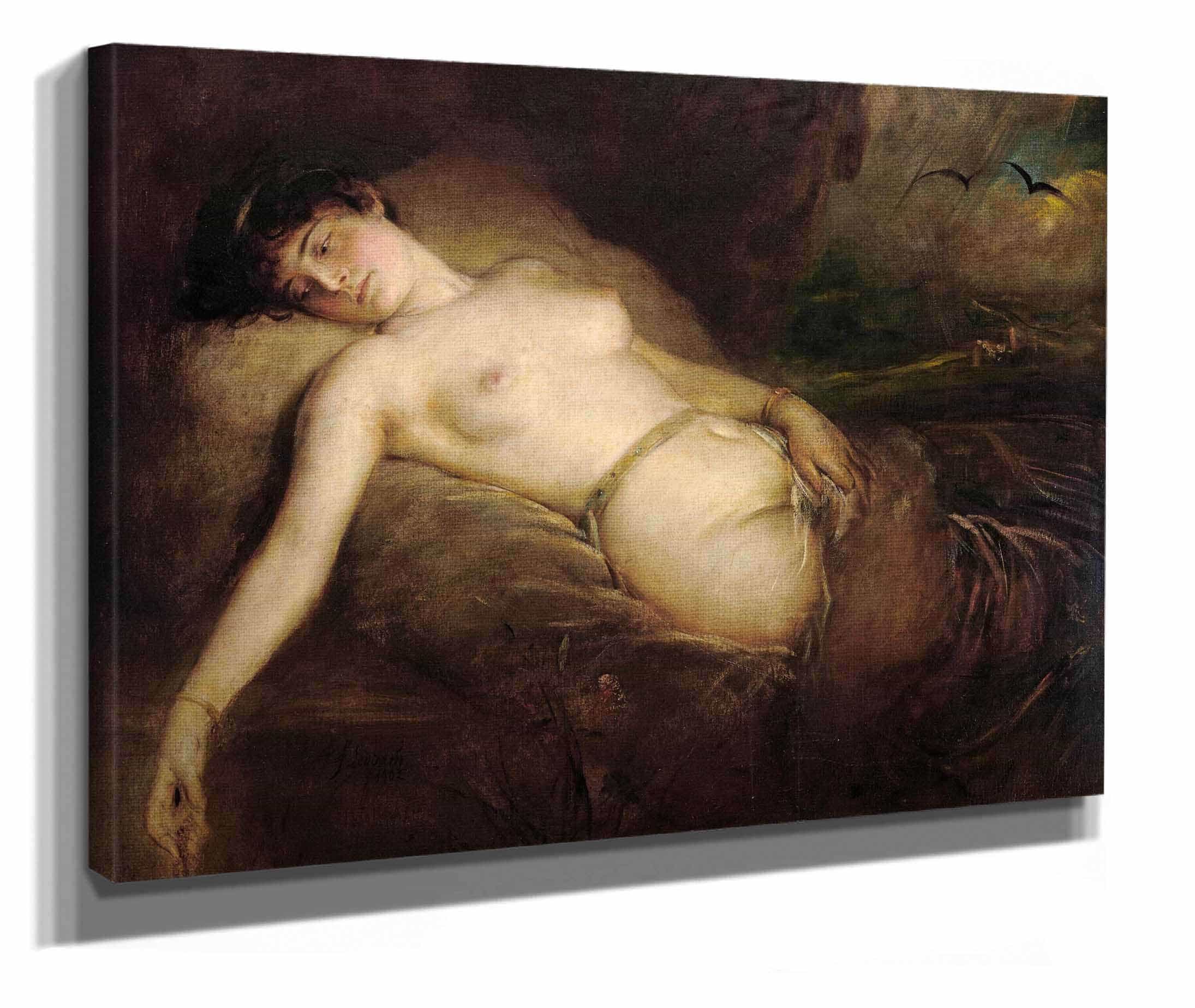 Female Nude by Franz Von Lenbach