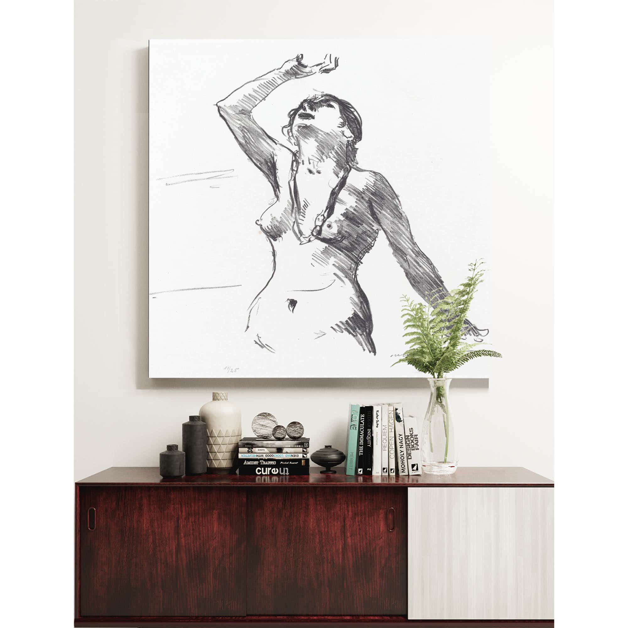 Female Nude Defending Herself Weiblicher Akt In Abwehr by Lovis Corinth