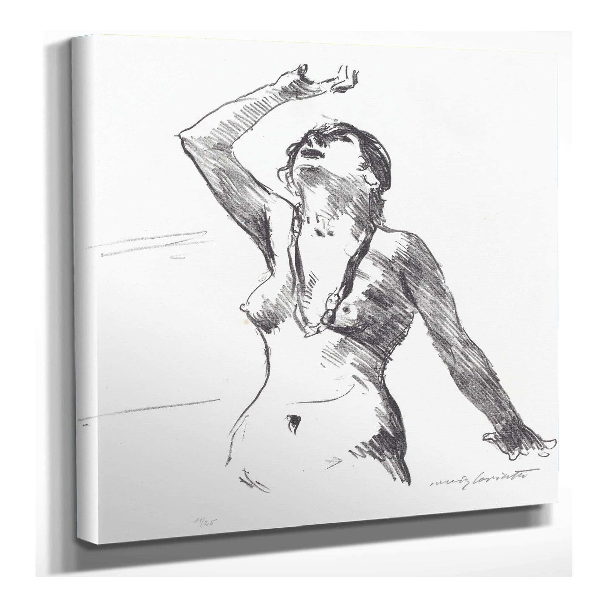 Female Nude Defending Herself Weiblicher Akt In Abwehr by Lovis Corinth