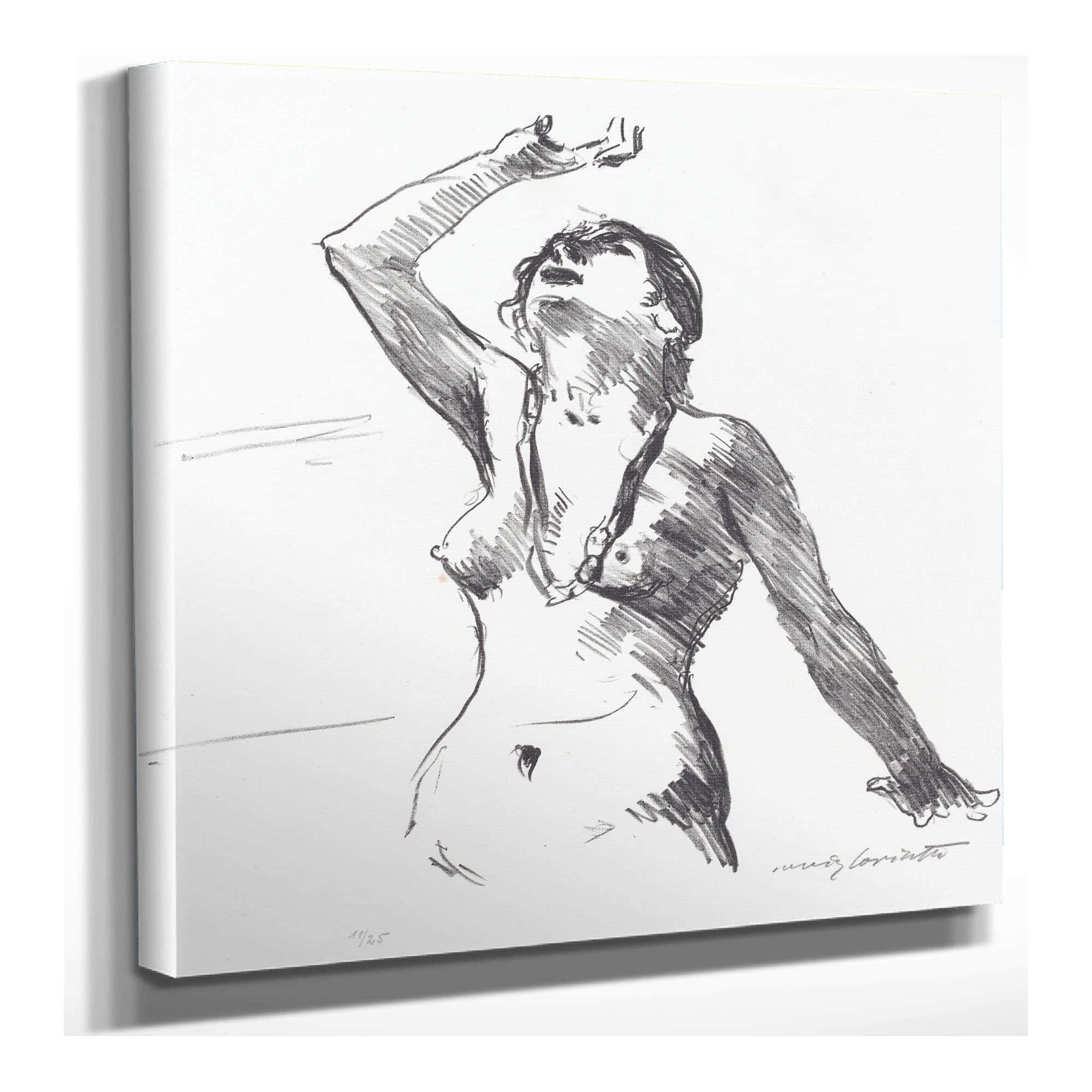 Female Nude Defending Herself Weiblicher Akt In Abwehr by Lovis Corinth