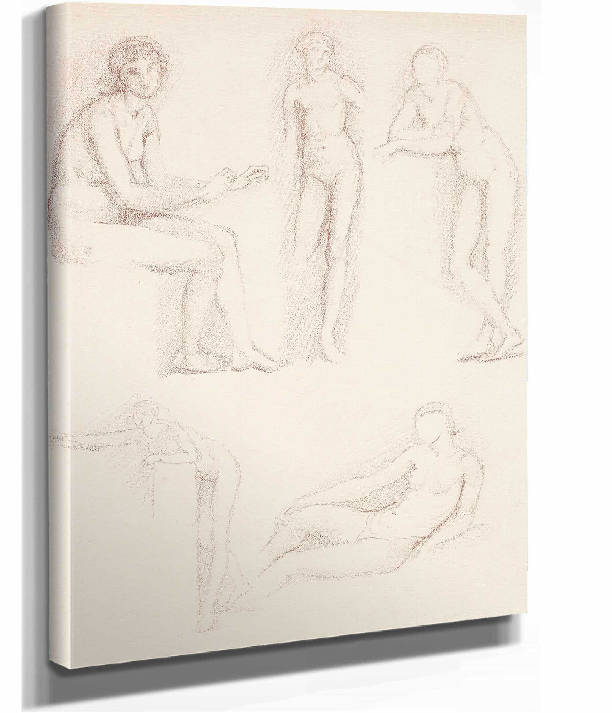 Female Nude Five Studies by Sir Edward Coley Burne Jones