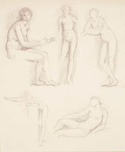 Female Nude Five Studies by Sir Edward Coley Burne Jones