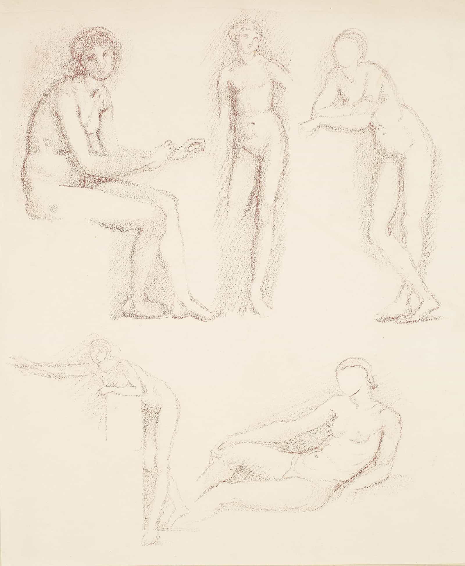 Female Nude Five Studies by Sir Edward Coley Burne Jones