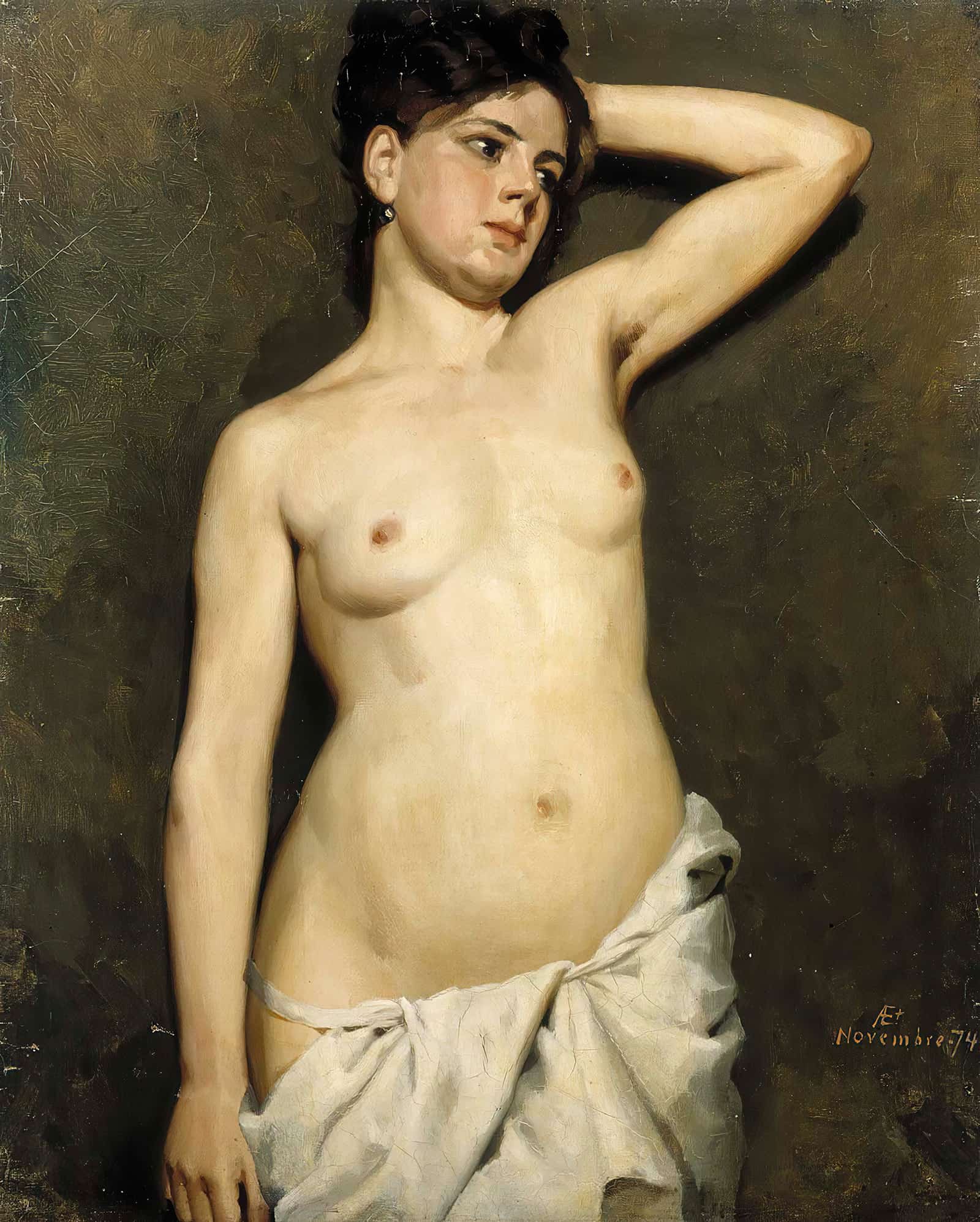 Female Nude Study by Albert Edelfelt