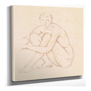 Female Nude Study Of A Seated Figure by Sir Edward Coley Burne Jones