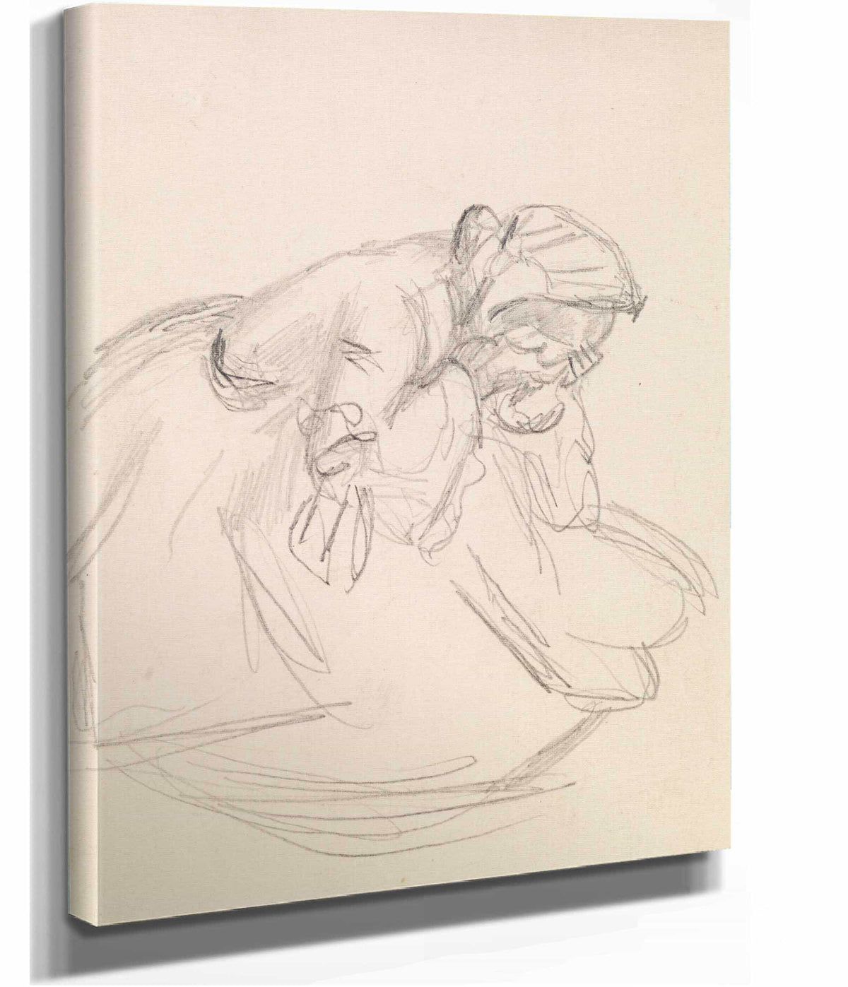 Female Sketch Of A Distraught Woman Seated by Sir John Everett Millais