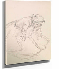 Female Sketch Of A Distraught Woman Seated by Sir John Everett Millais