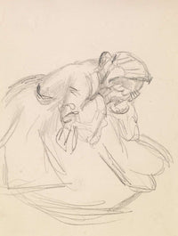 Female Sketch Of A Distraught Woman Seated by Sir John Everett Millais