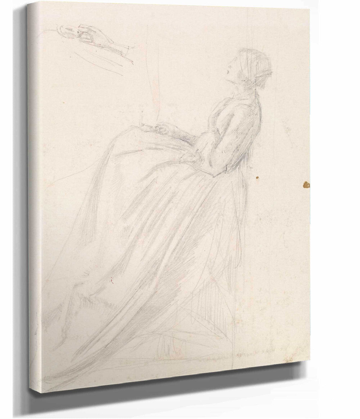 Female Sketch Of A Seated Woman Holding Lamp by Sir John Everett Millais