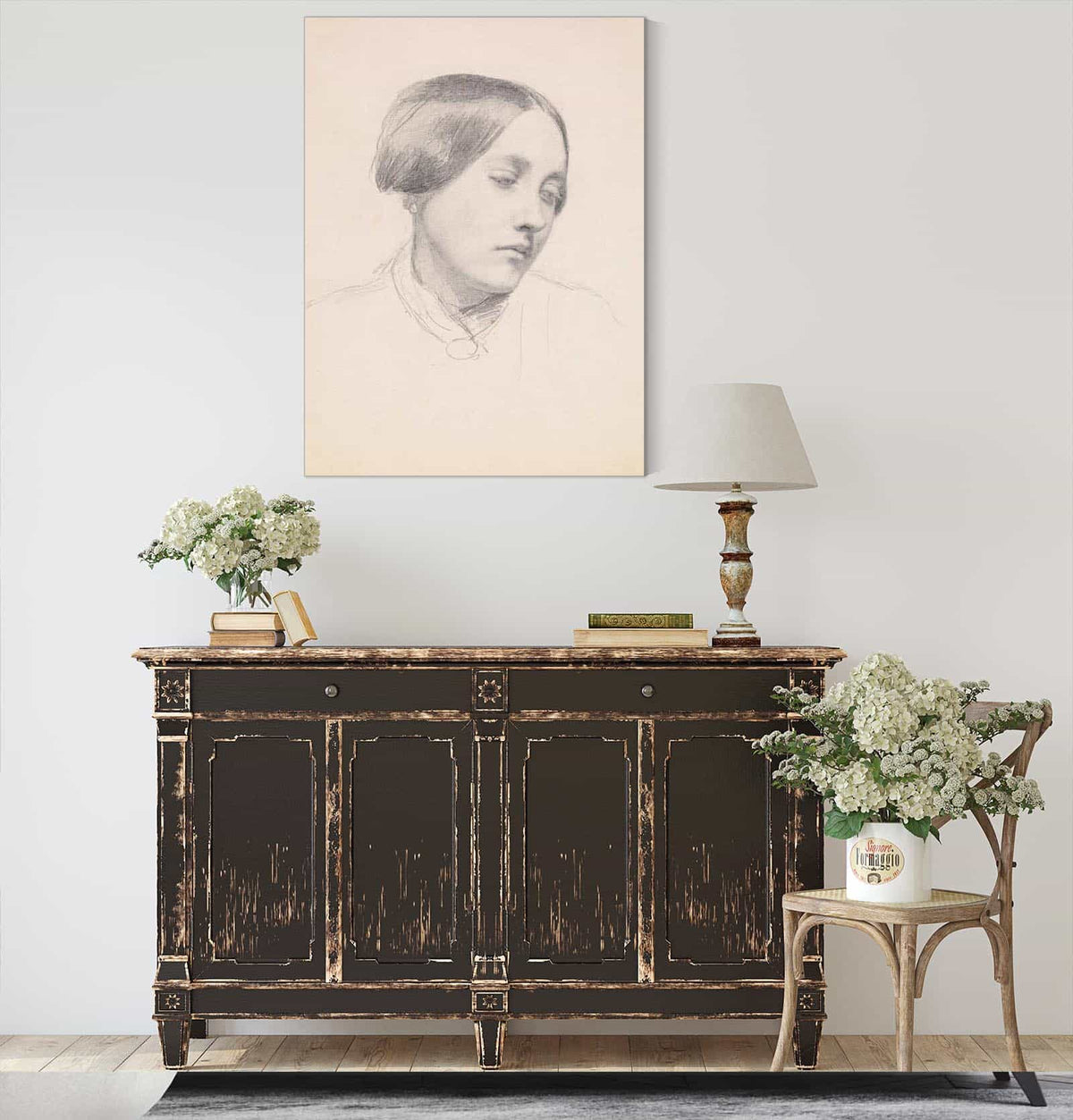 Female Study Of A Girls Head by Sir John Everett Millais