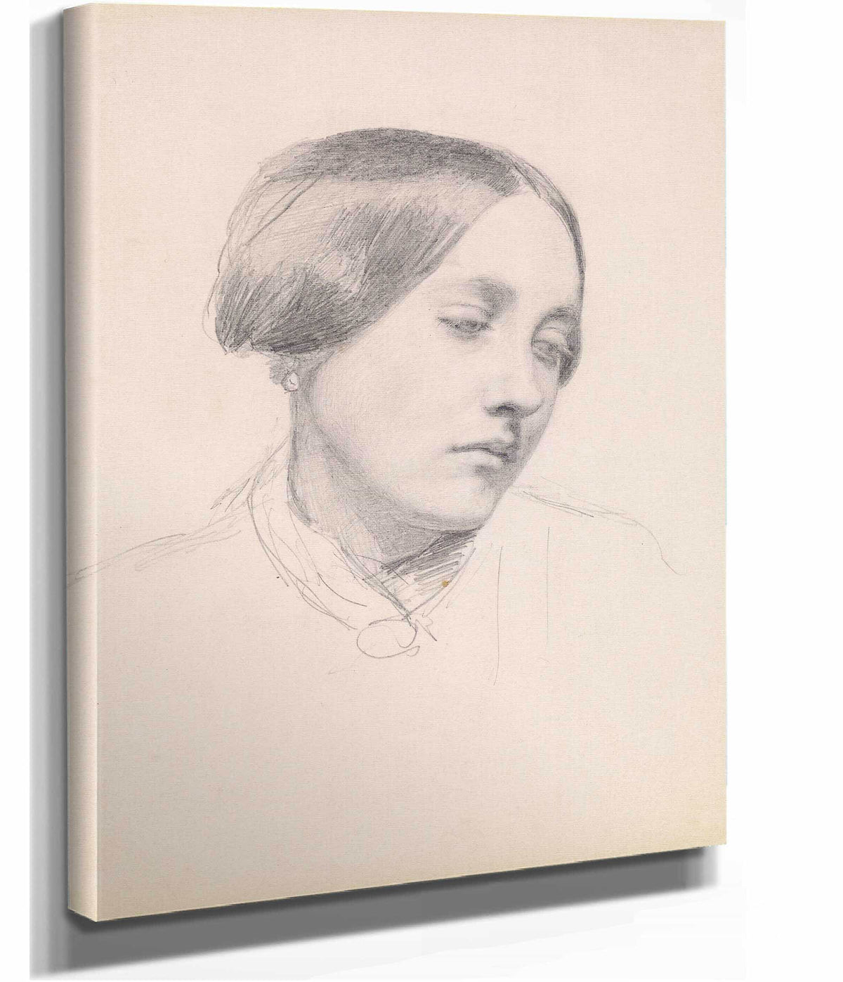 Female Study Of A Girls Head by Sir John Everett Millais