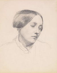 Female Study Of A Girls Head by Sir John Everett Millais