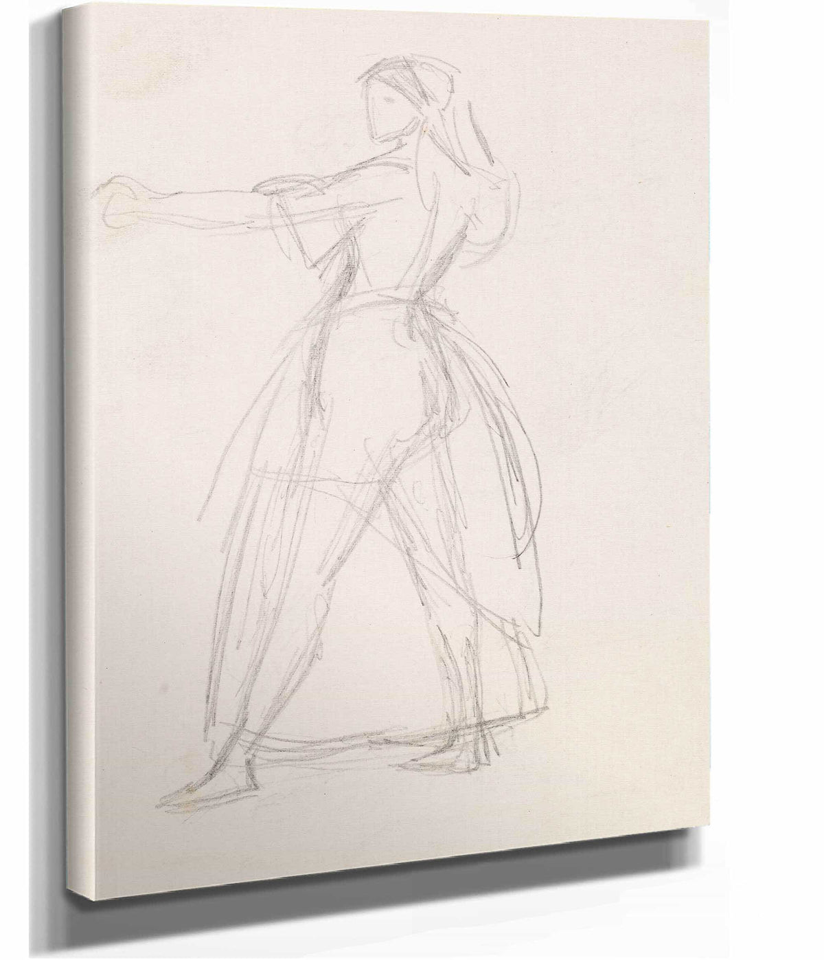 Female Study Of A Woman In A Threatening Attitude Arm Raised by Sir John Everett Millais