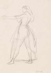 Female Study Of A Woman In A Threatening Attitude Arm Raised by Sir John Everett Millais