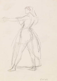 Female Study Of A Woman In A Threatening Attitude Arm Raised by Sir John Everett Millais