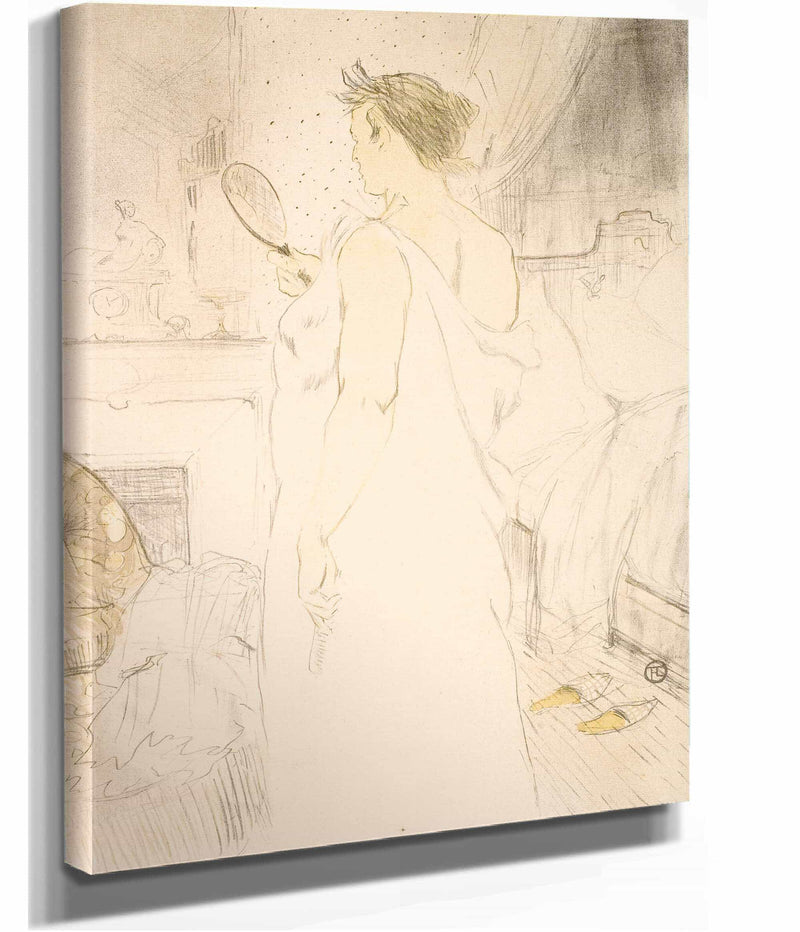 Femme A Glace La Glace A Main  by Henri De Toulouse Lautrec